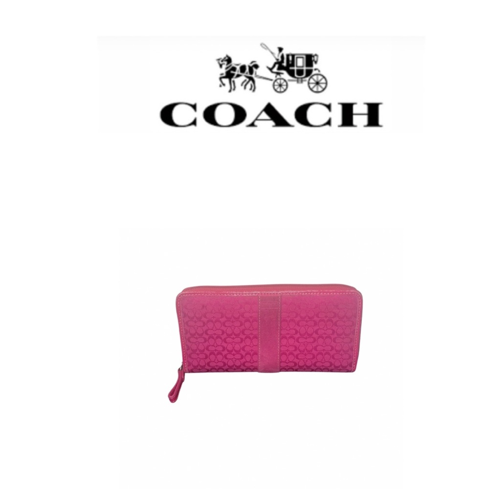 Coach Hot Pink Zip Long Wallet